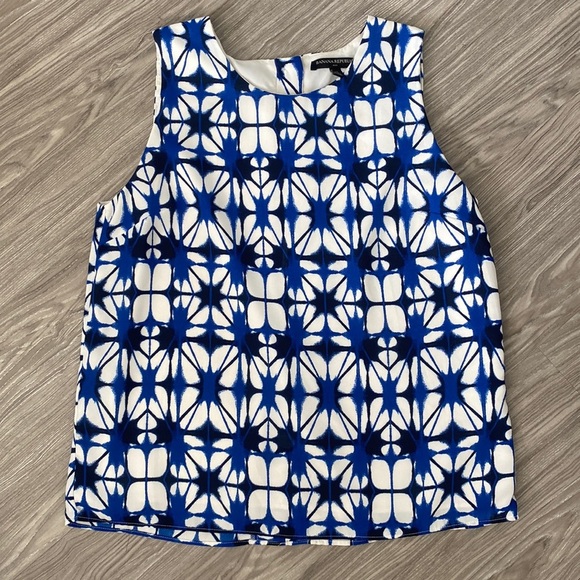 Banana Republic Blue and White Blouse - Picture 1 of 5